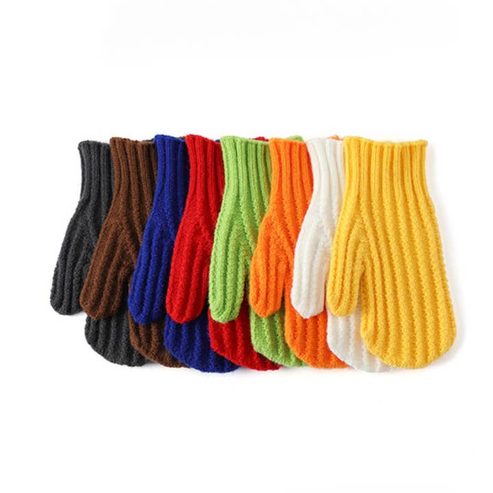 Dipped Shop - Wholesale Gloves - Women's - Cute Solid Color Ribbed Simple Knit Gloves DPG2807