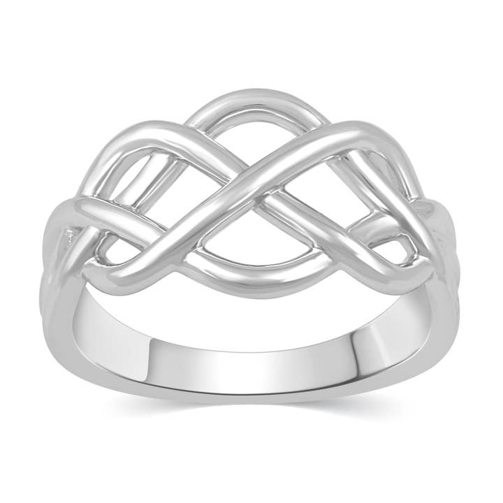 Eternity Bar Knot Wave Puzzle Ring in 925 Sterling Silver for wholesale by Prime and Pure
