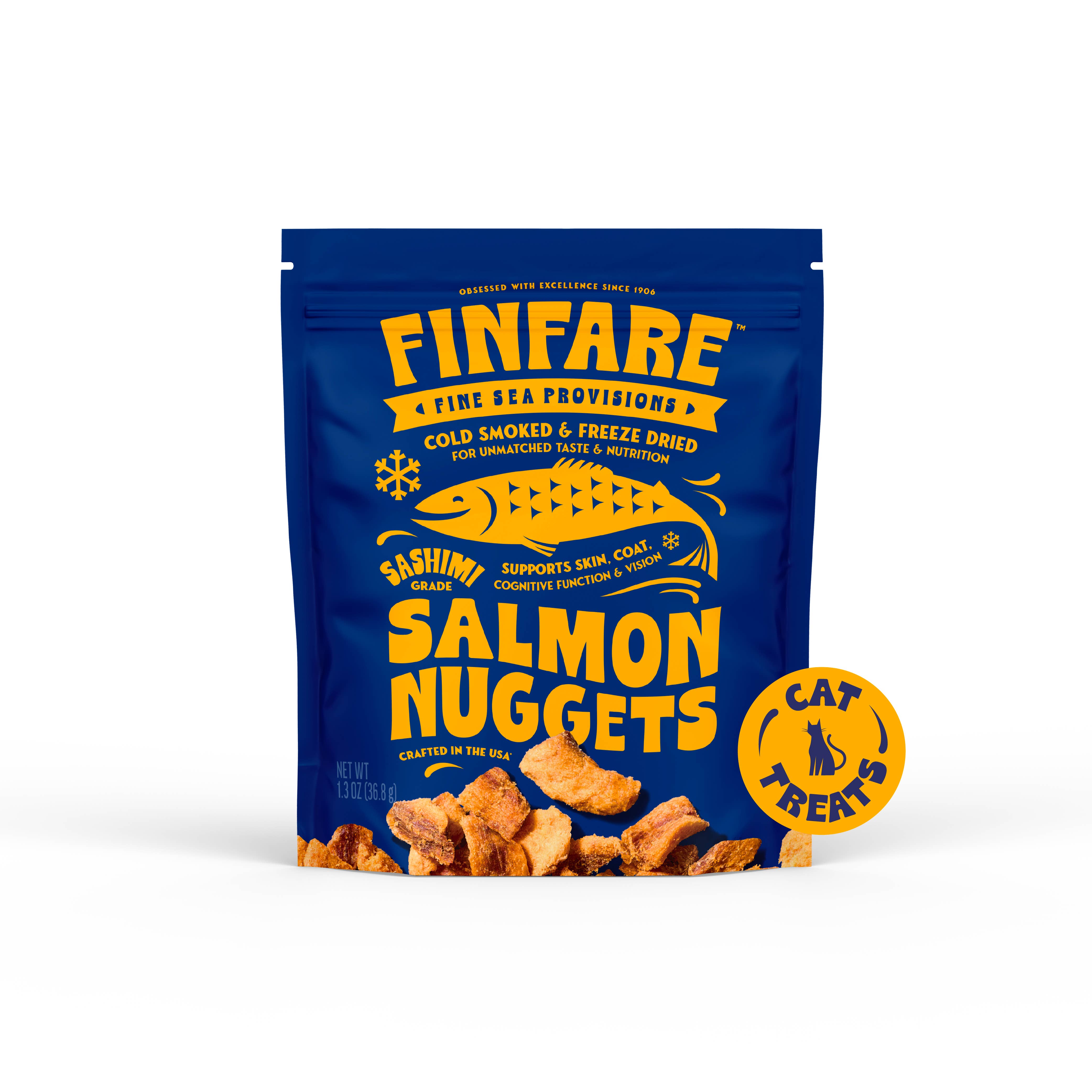 Finfare Pet Foods - Wholesale Pet Treats - Cat - Freeze-Dried Salmon Nuggets for Cats, 1.3oz