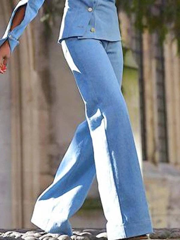 UZ Wholesale Store - Wholesale Top & Pant Set (NOT Loungewear) - Women's - Asymmetric Buttoned Long Sleeve Lapel Two-Piece Set