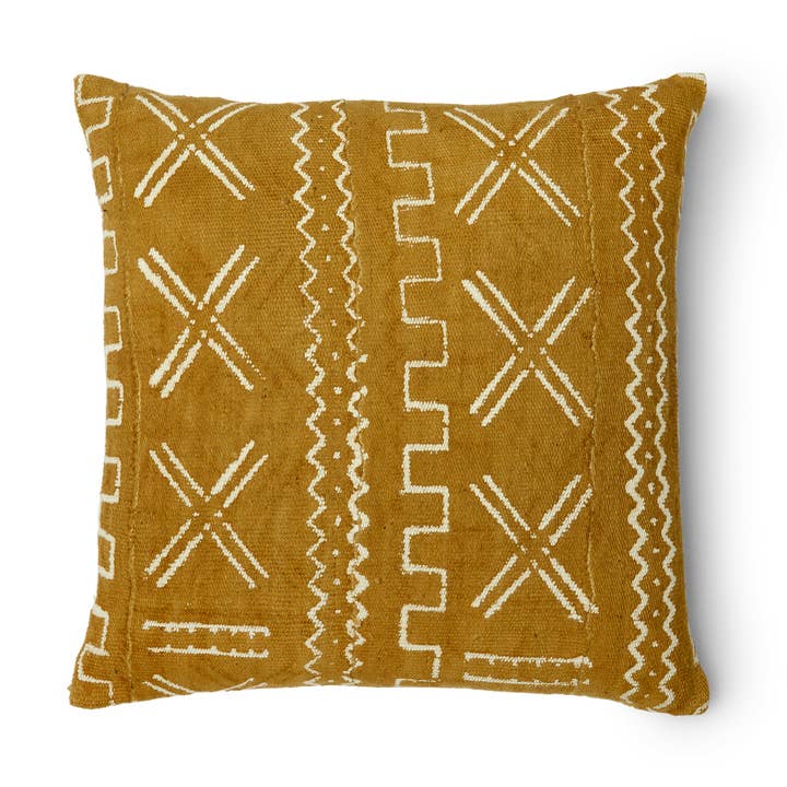 Amber Mud Cloth with Hemp Cotton Suede on the Back for wholesale by Urban Re-Leaf Home Uncharacteristically Hemp