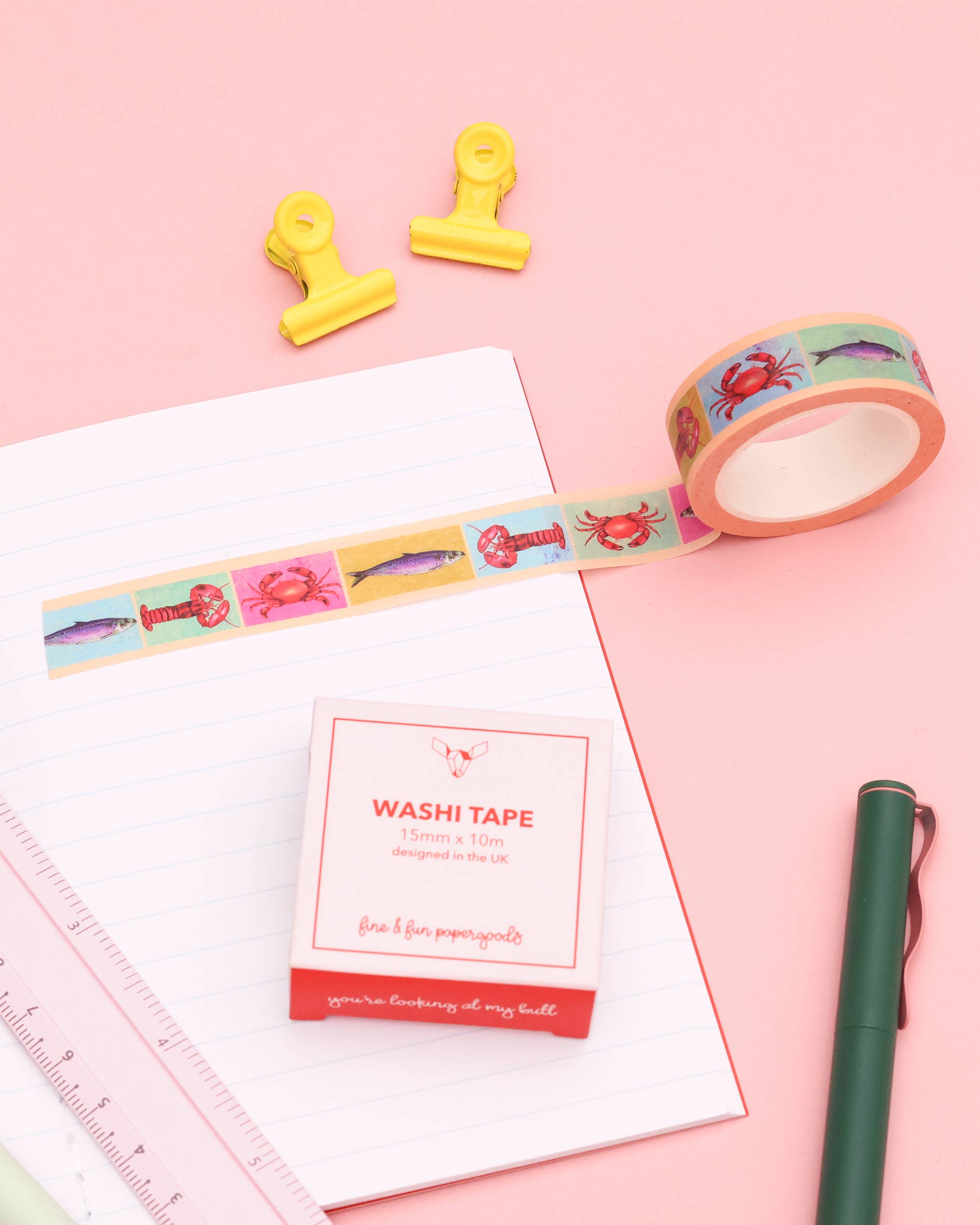 Fawn & Thistle Ltd (US Duties Paid) - Wholesale Washi Tape - Frutti di Mare Washi Tape | Sardines | Lobsters | Stationery5