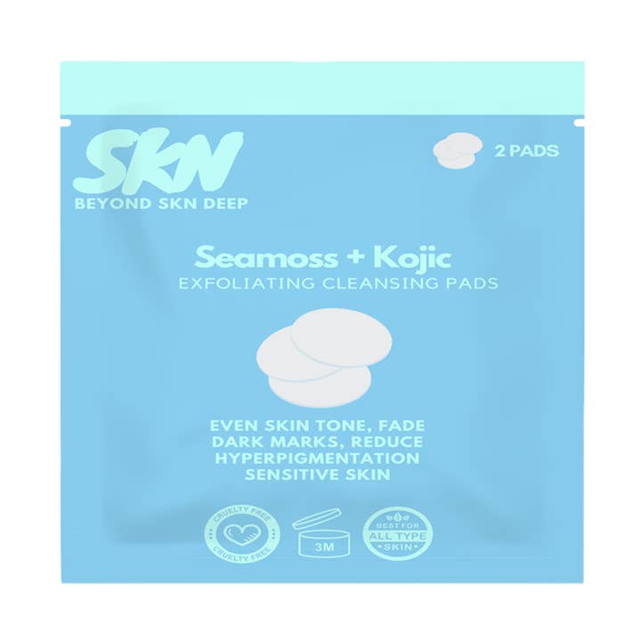Seamoss + Kojic Exfoliating Cleansing Pads 2 count for wholesale by Beyond SKN Deep