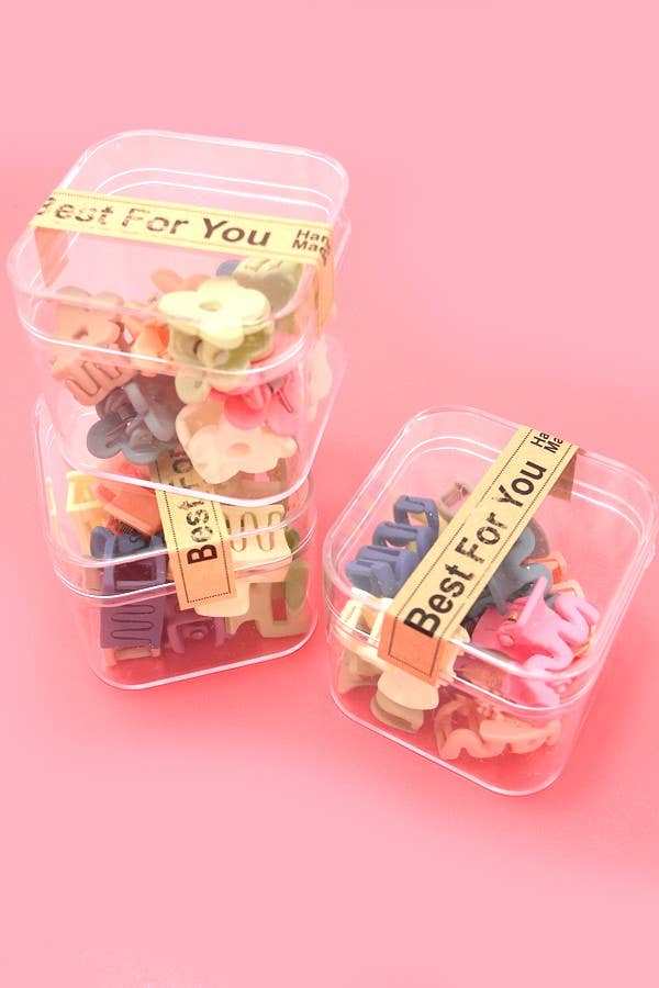 JOSSLYN by wall to wall – wholesale Hårklämma - Dam – MINIPAKET MED 10 BLOMMOR WAIVY REKTANGEL I ETT FODRAL | 40H8424