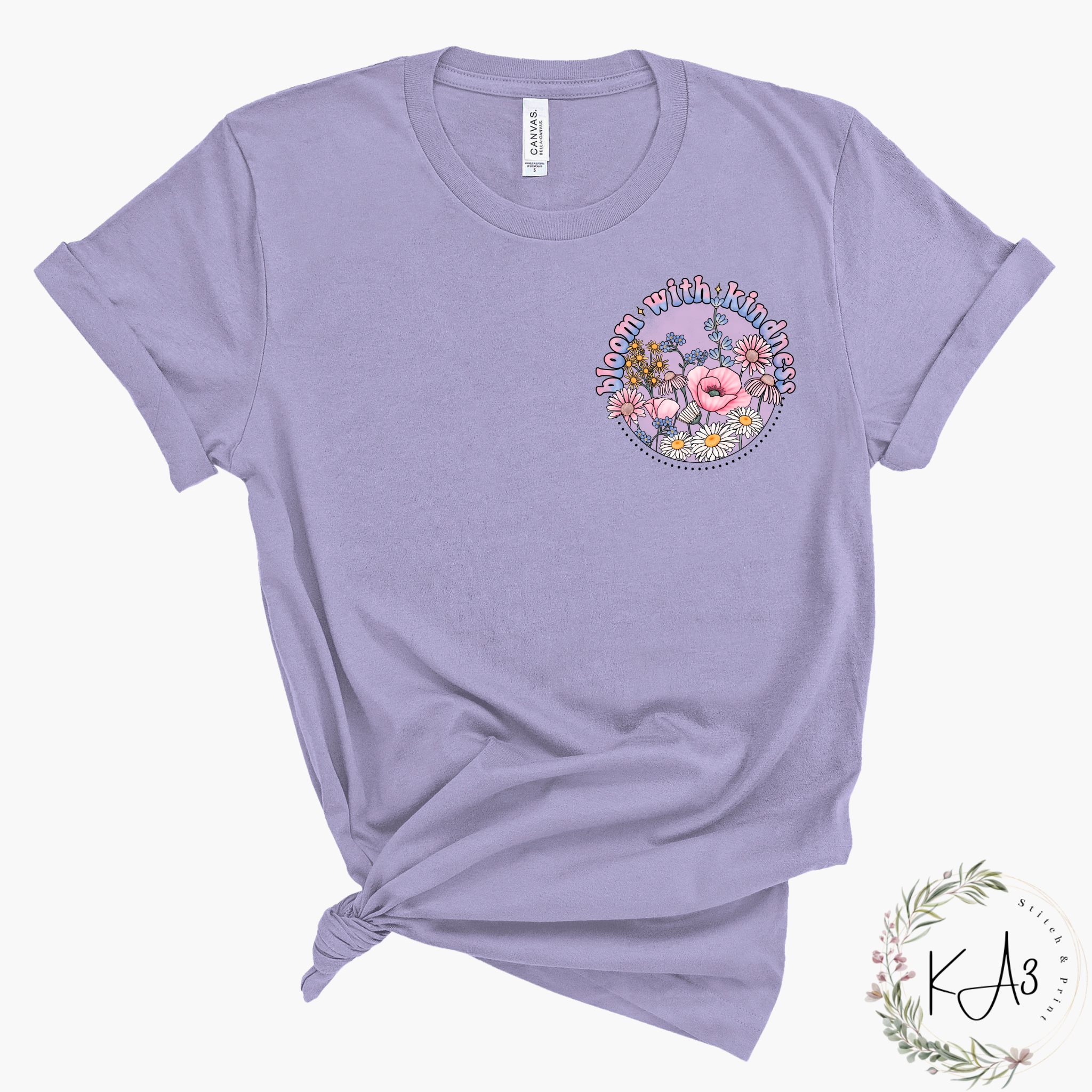 KA3 Stitch & Print - Wholesale Screen Printed T-Shirt - Women's - Bloom with Kindness5
