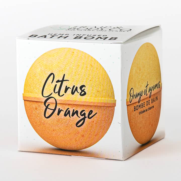 Hampa-infunderad badbomb - Citrus Orange för wholesale av Hemp & Body Co
