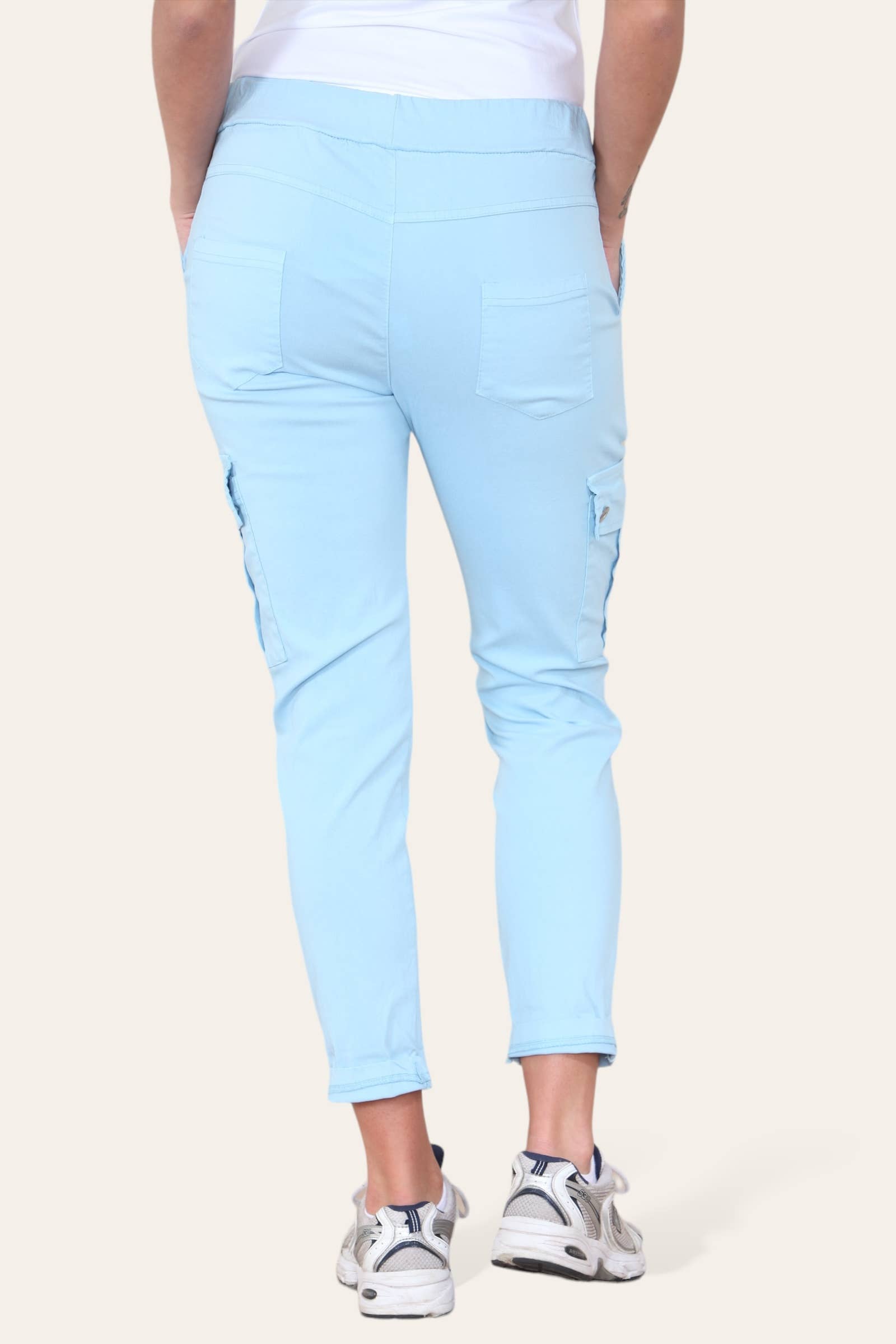 Kurt Muller – wholesale Pants – Women's – Plain Cargo Stud Pocket Bi-Stretch Magic Trousers31