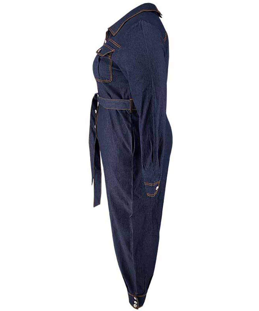 Aria Romance - Vente Combinaison – femme - Combinaison en jean décontractée à col en V4