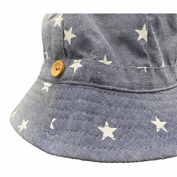Jacaru Babies Blue Stars Kids Bucket Hat for wholesale on Faire