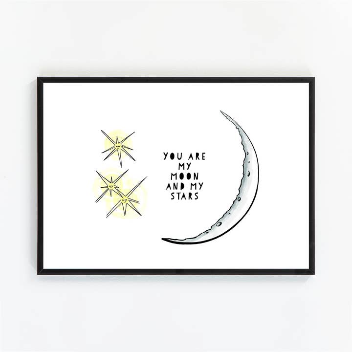 Wild Cherry Prints - Vendita all'ingrosso Stampa artistica - Stampa «Tu sei la mia luna e le mie stelle»