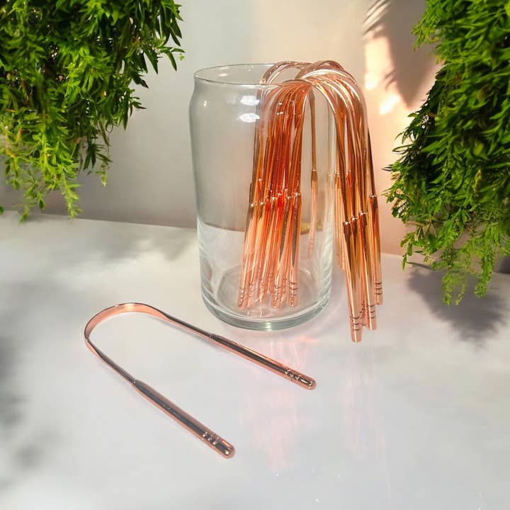 Stainless Steel Tongue Scraper | Rose Gold for wholesale by Bamboo Switch