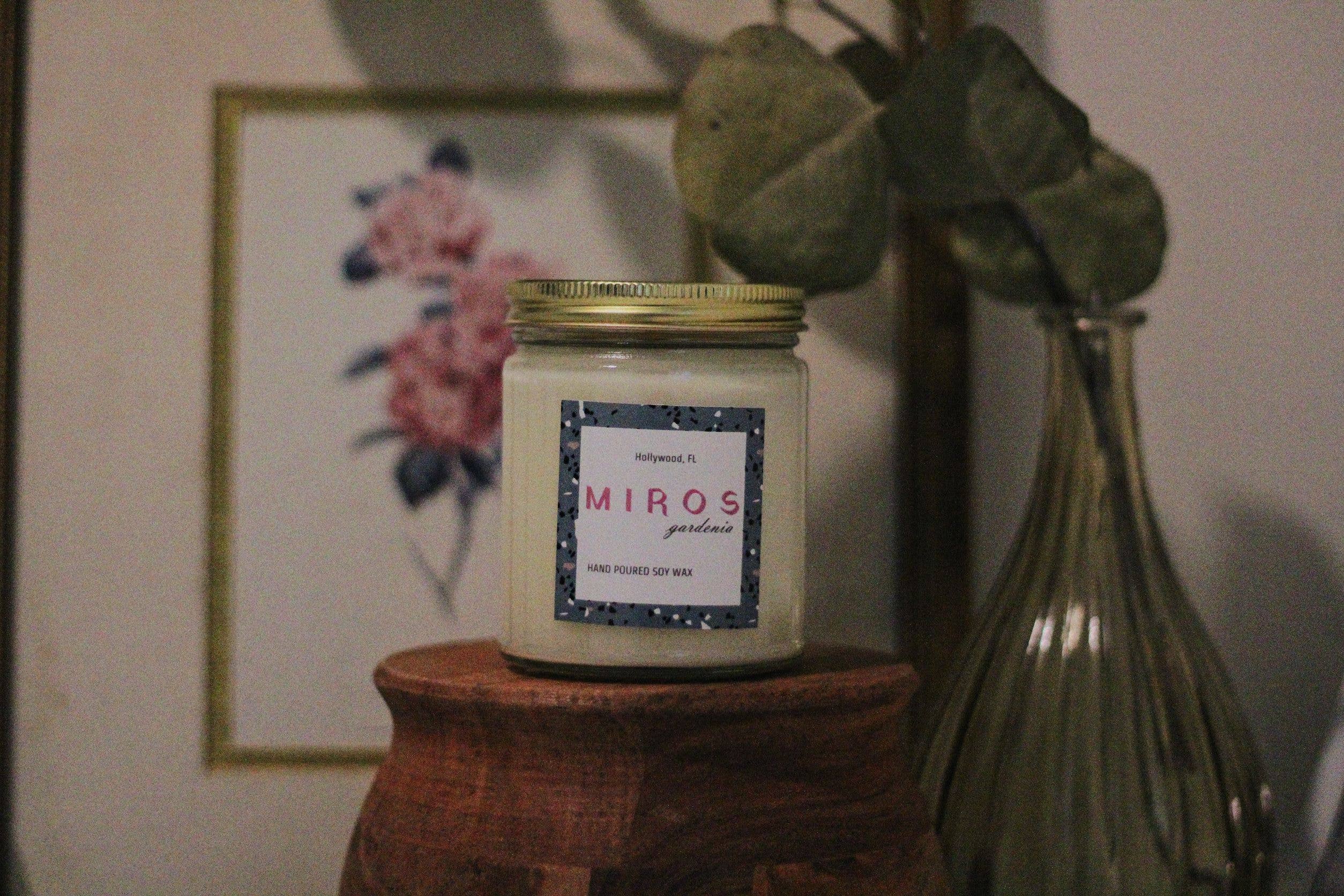 Miros - Wholesale Jar/Filled Candle - Gardenia - Hand Poured Soy Wax Candle - Non Toxic