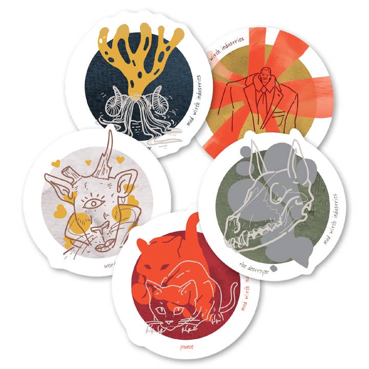 Pacchetto adesivi (5) per la vendita all'ingrosso da parte di Mud Witch Industries