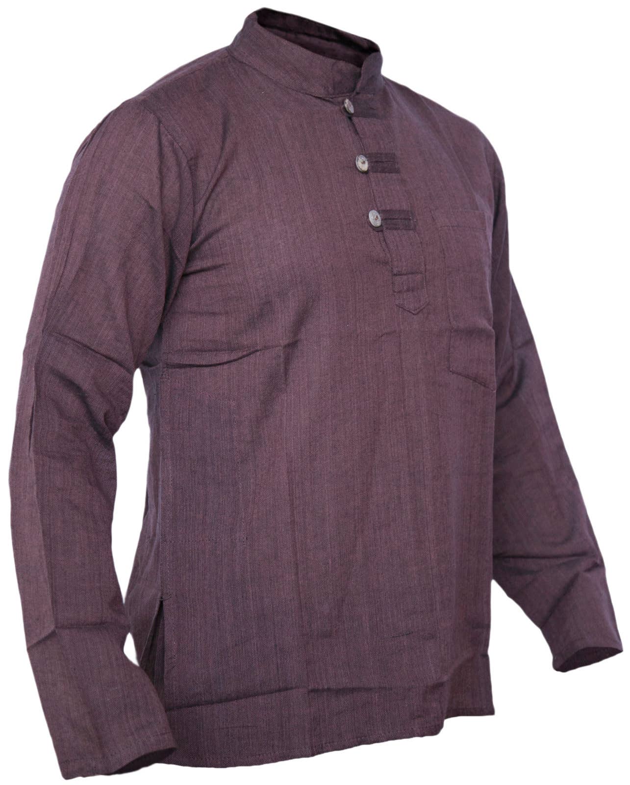 Gheri – wholesale Shirt – Unisex – Plain Cotton Lightweight Long Sleeve Grandad Shirt2