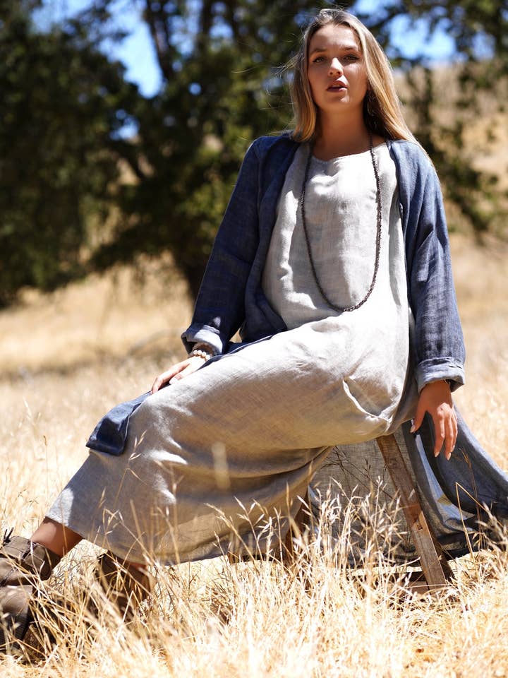 Eisley Duster Coat Navy for wholesale on Faire