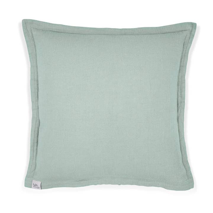 “Adela” muslin sofa cushion • aquamarine for wholesale by hutch&putch