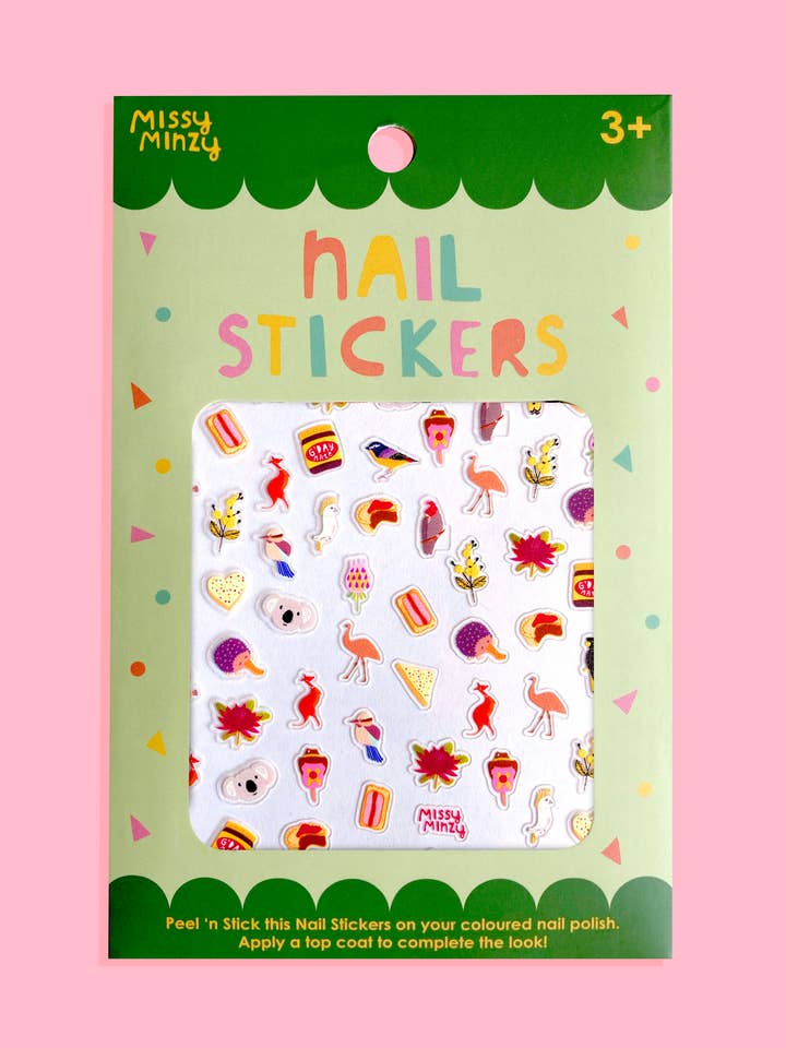 NEW Australiana Nail Stickers, Wearable Art, Nail Decals for wholesale by Missy Minzy