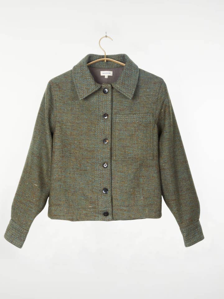 Padma Jacket Mélange Wool Marine for wholesale by Umber and Ochre