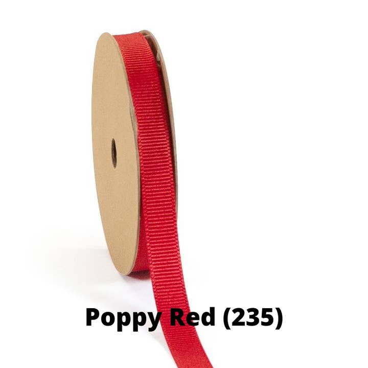 LA Ribbons Wholesale - Wholesale Ribbon - Gift Wrapping - Textured Grosgrain Ribbon | Poppy Red (235)