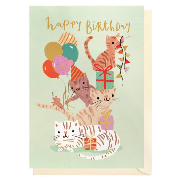 Birthday Kitties | Female Birthday Card | Animal Cards for wholesale by Louise Tiler