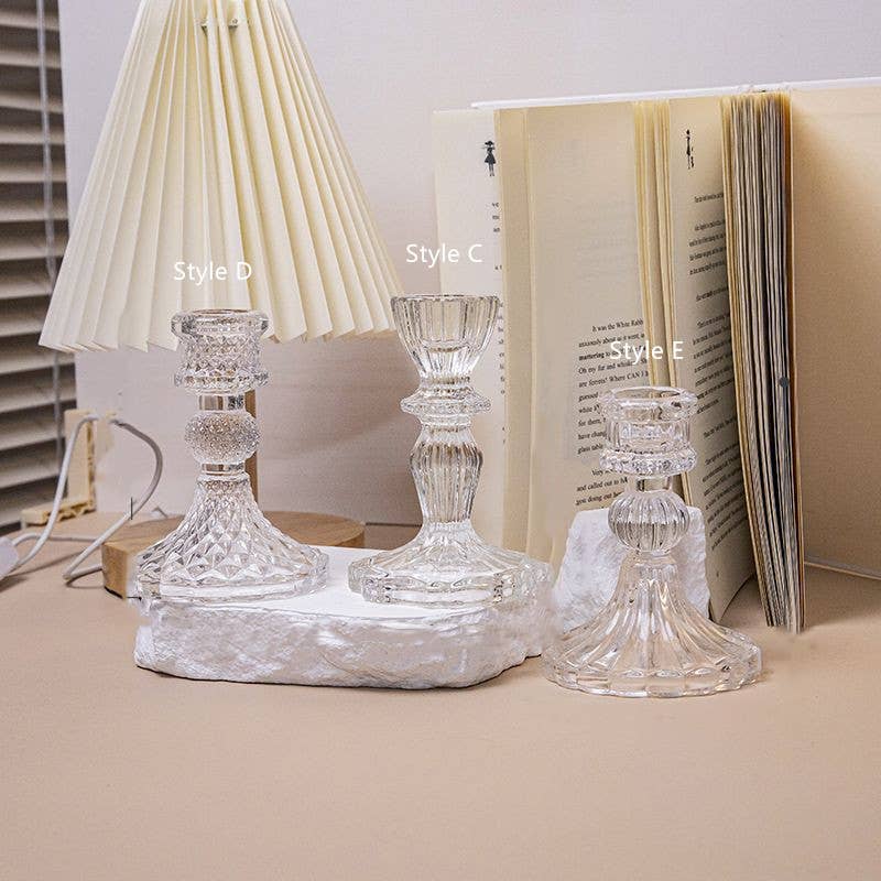 Sweet Home Deco - Wholesale Candle Holder - Glass Candlestick Holders, Taper Candle Holders, Tabletop2