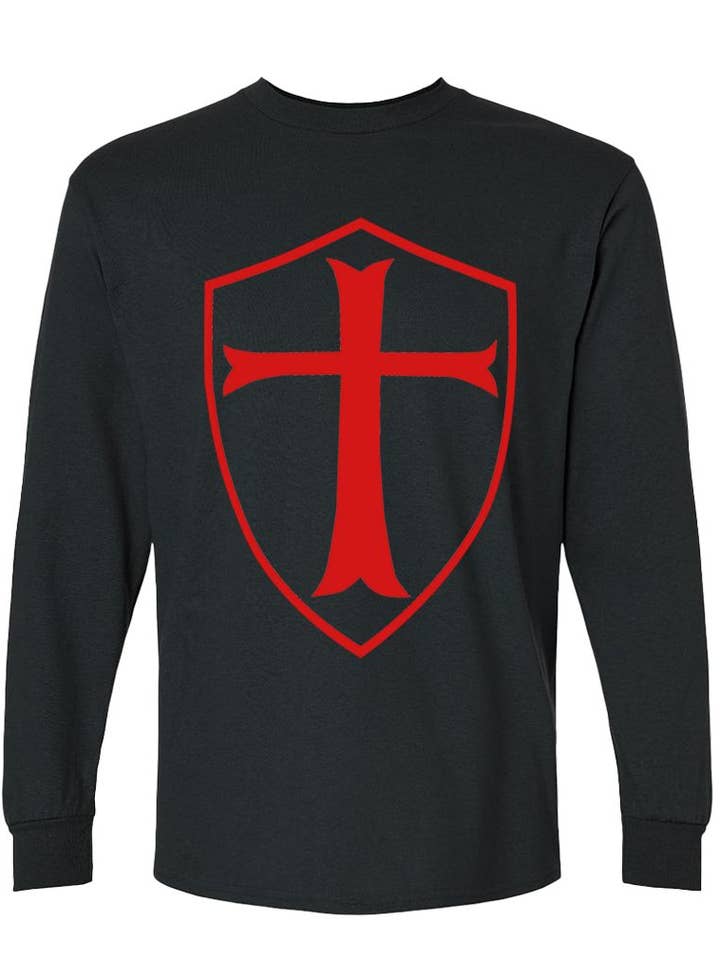 Knights Templar Crusader Shield Long Sleeve T-Shirt for wholesale by Multi-Vendor Sales