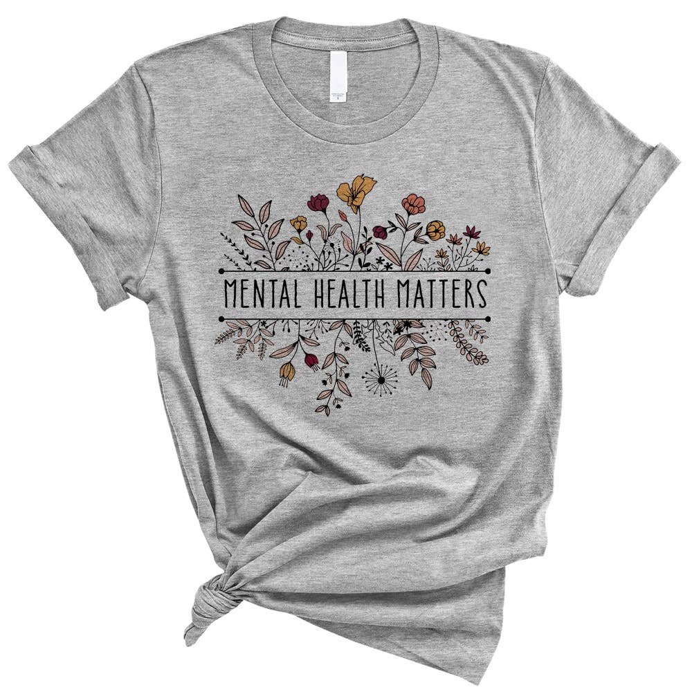 DaisyChainDesignCo - Wholesale T-Shirt (Graphic) - Women's - Floral Mental Health Matters Graphic Tshirt3