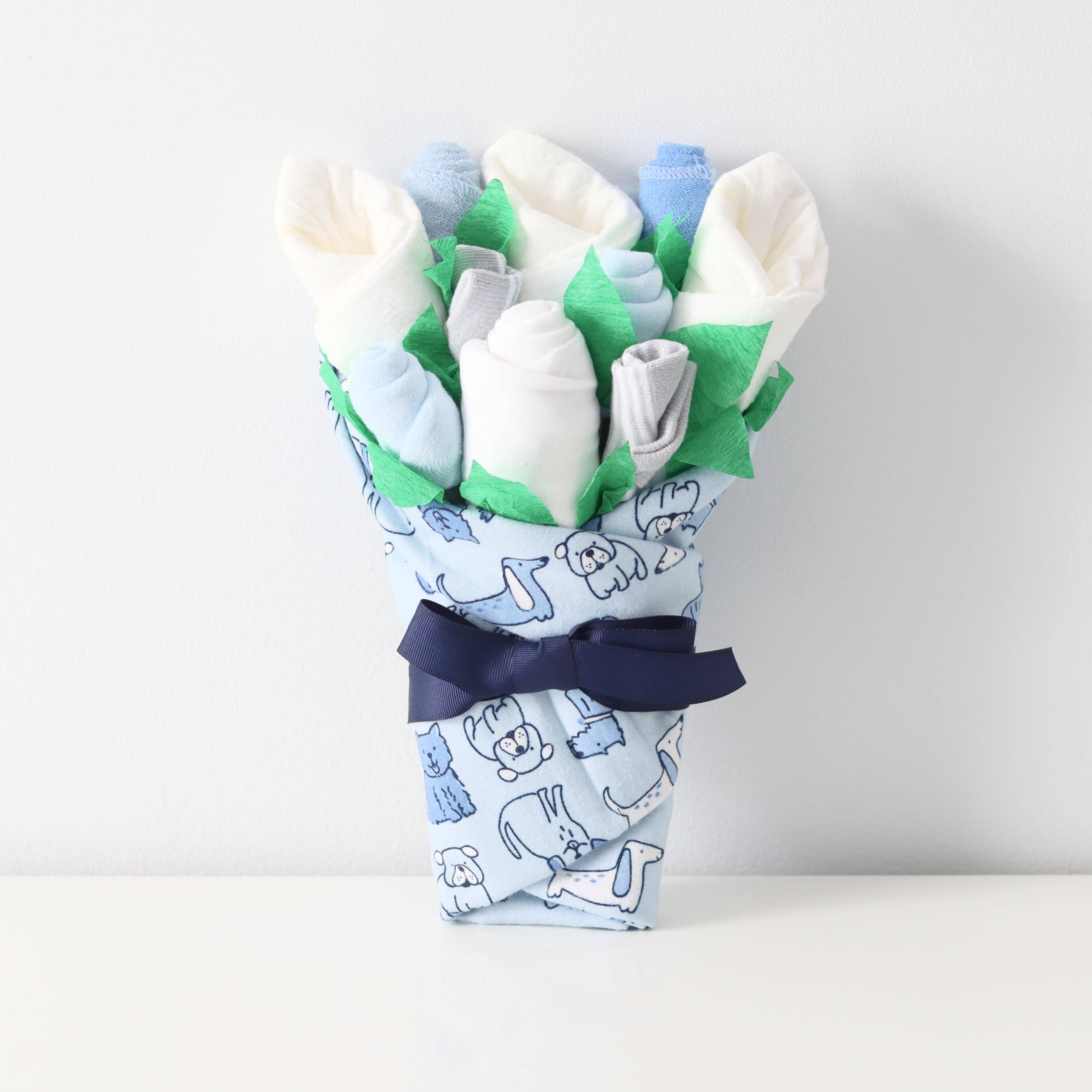 Baby Blossom Company - Wholesale New Mom Gift Box/Set - Baby Boy Gift Set Flower Bouquet - Puppy1