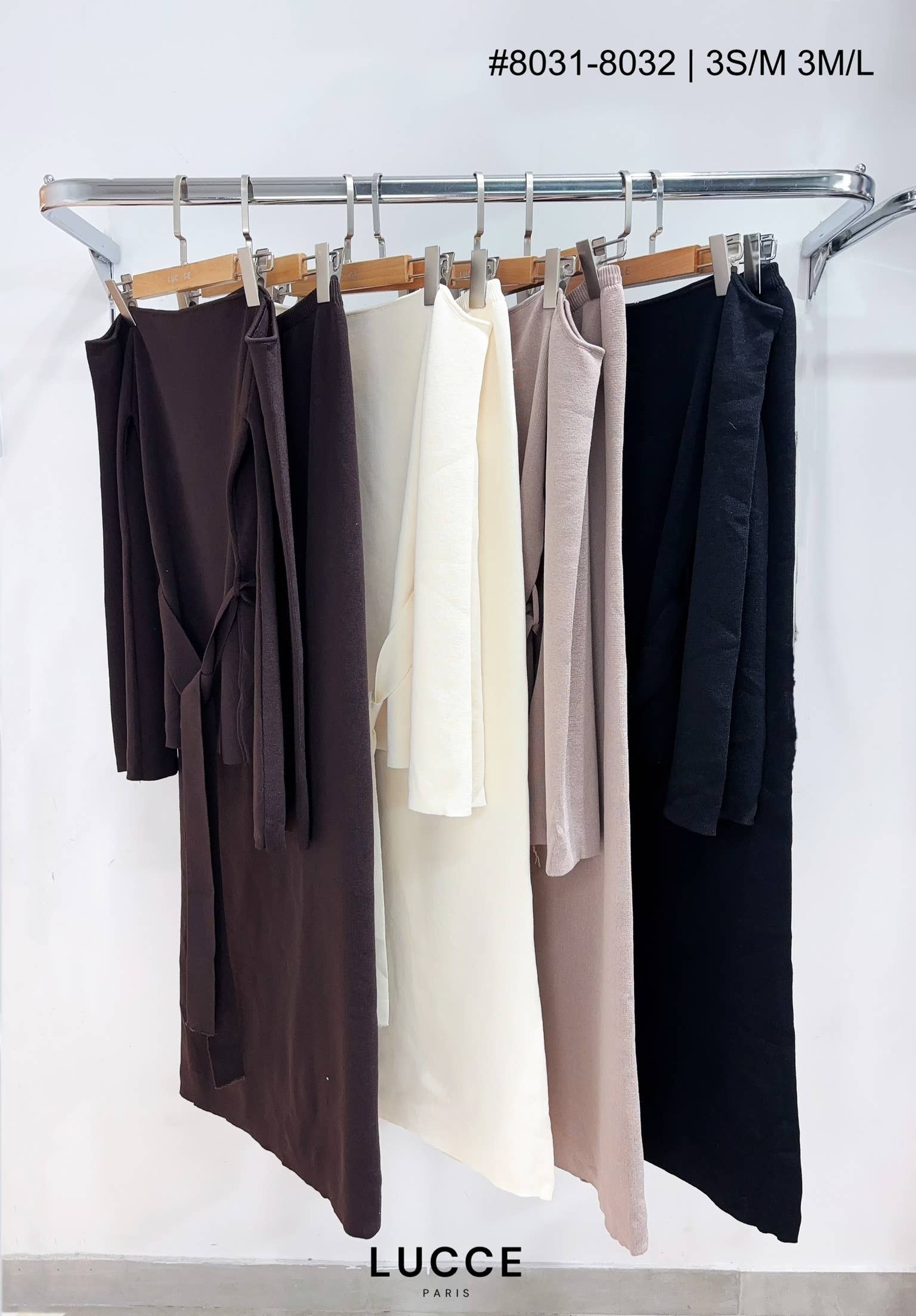 LUCCE - Wholesale Top & Skirt Set - Women's - Knit sweater and long skirt set - ENS8031-81326