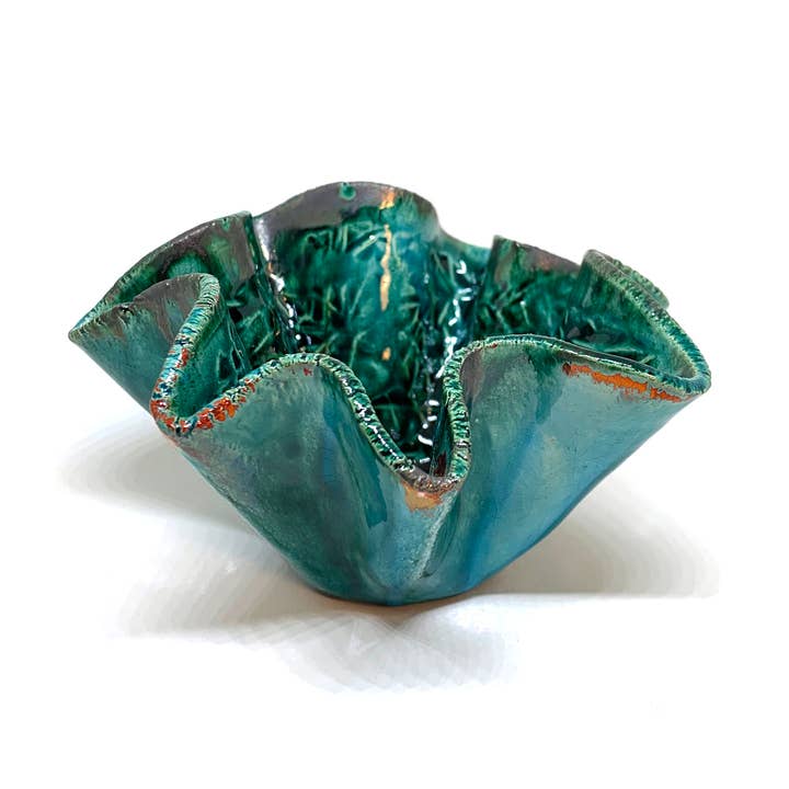 Copper Blue Open Cartoccio for wholesale by Ceramiche Lega