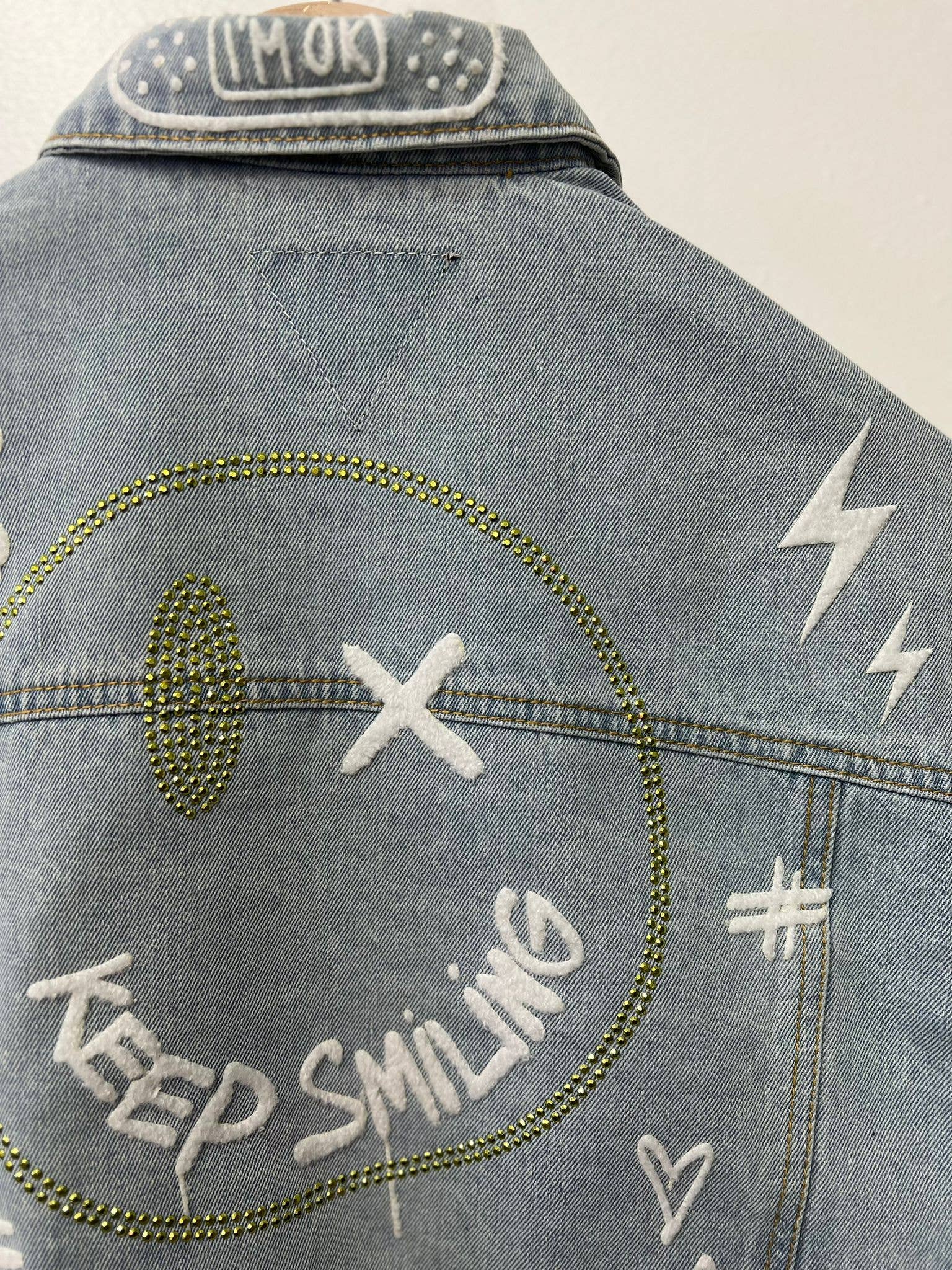 Trio Urban - Vente Veste en jean – femme - Veste en jean à strass Keep Smiling14