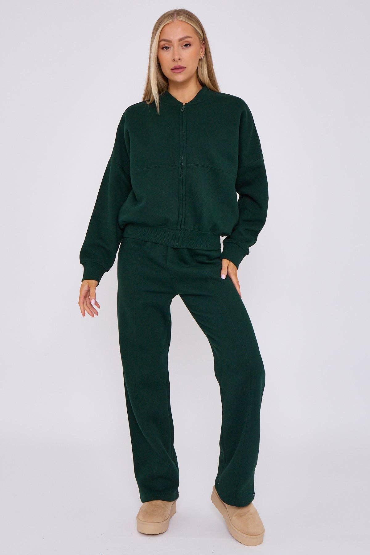 AX Labels - Wholesale Top & Pant Set (NOT Loungewear) - Women's - Oversized Bomber Style Fleece Zipper Co-ord83