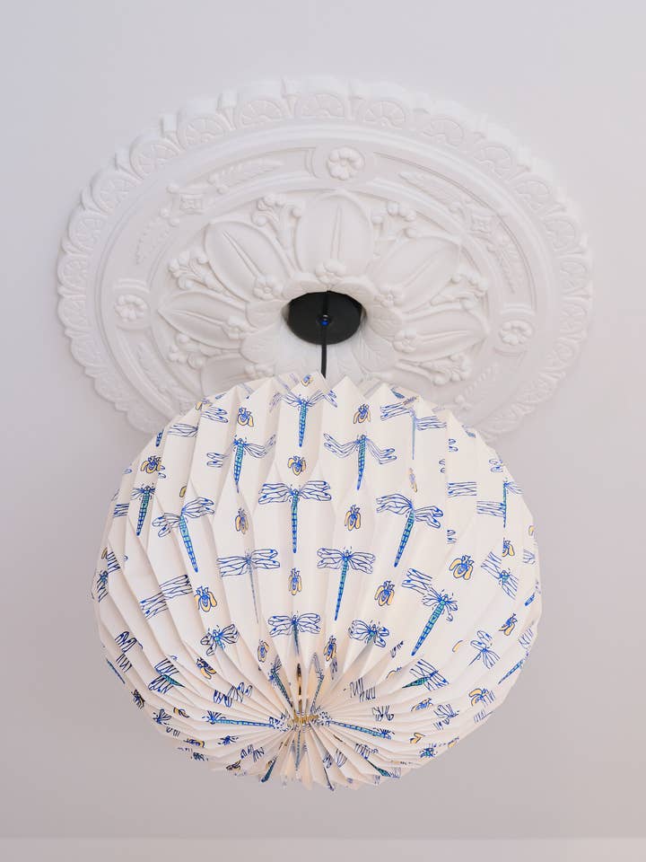 Origami Paper Lightshade Globe 'Dragonflies' for wholesale by AARVEN