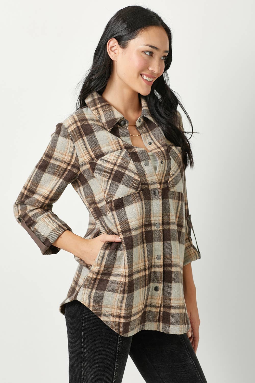 Mystree - Wholesale Shirt Jacket/Shacket - Women's - 60406 Plaid Shacket 27