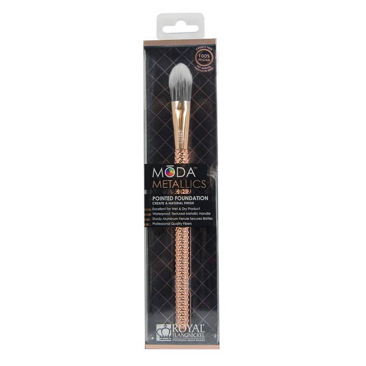 Royal Brush Mfg. Inc. - Wholesale Cheek/Face Makeup Brush - MŌDA® Metallics Pointed Foundation Makeup Brush2