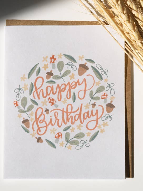 Tarjeta de felicitación de feliz cumpleaños de Cottage Core para venta al por mayor de Hanstan Studio