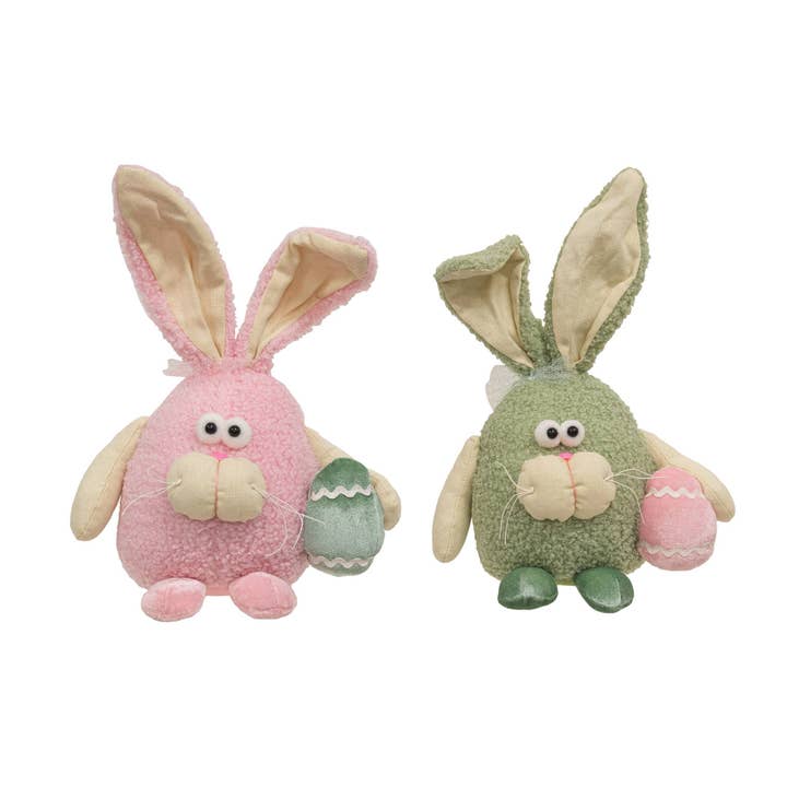 Sitting Bunny with Egg 2 Asstd for wholesale by CWI Gifts