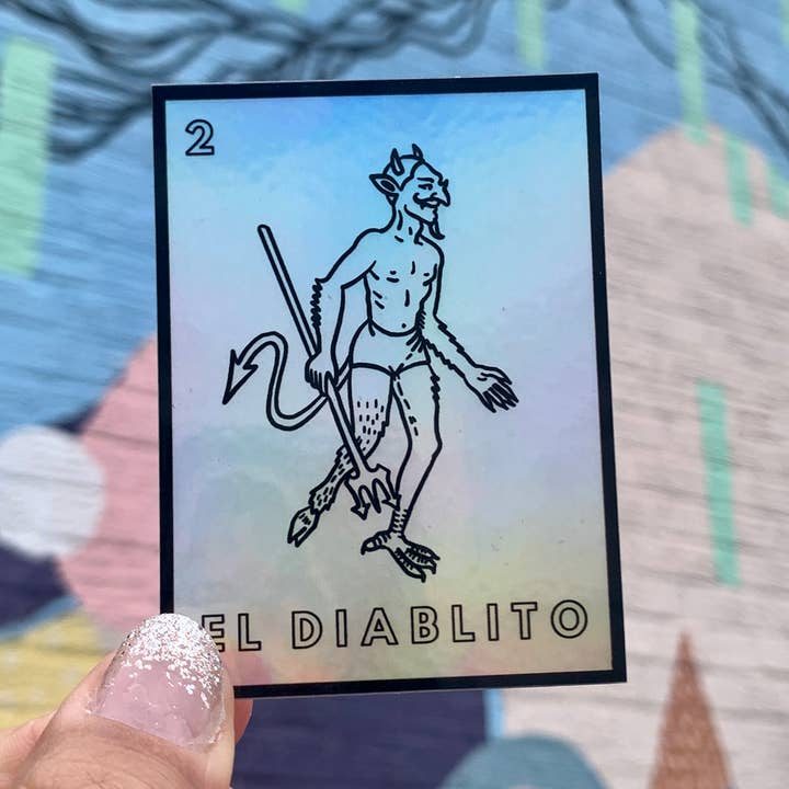 Adesivo Holográfico EL DIABLITO | Adesivo Cartão Loteria por atacado de Kalaka Tx