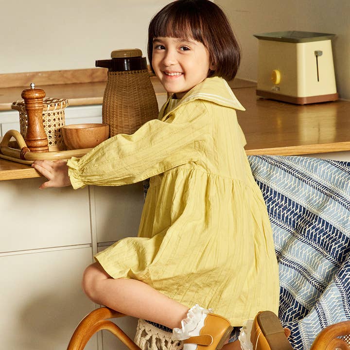 ToTo Heros - Wholesale Dress - Kids - Sarah Wide Collar Textured Dress3