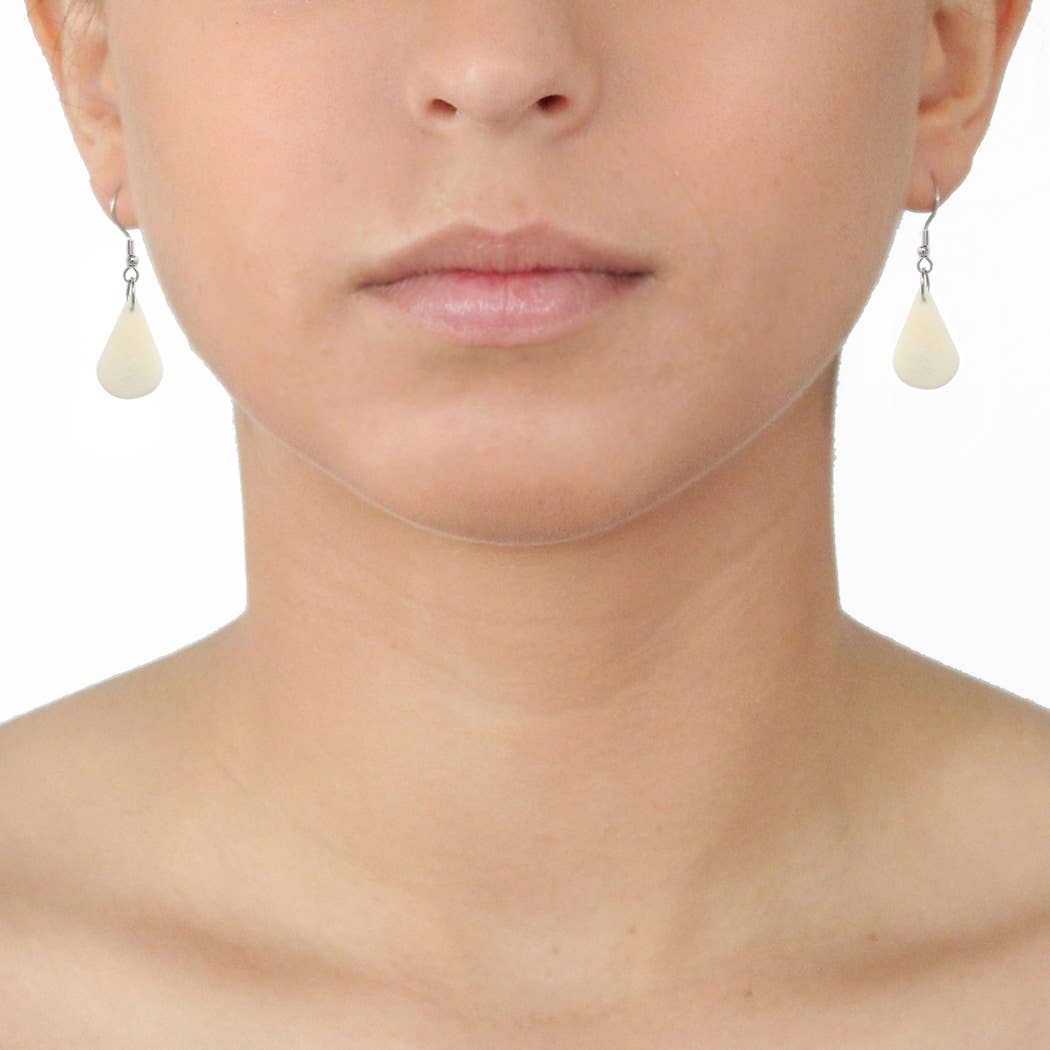 Muichic Natural Jewelry - Wholesale Dangle Earrings - Raindrops Tagua Earrings Handmade Fairtrade Lightweight5