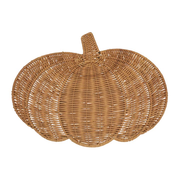 Fennco Styles - Wholesale Placemat - Caramel Rattan Pumpkin 13"X17" Placemat1