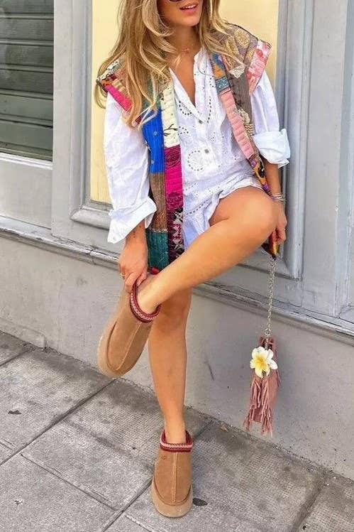 Sleeveless Floral Patchwork Quilted Vest for wholesale on Faire7