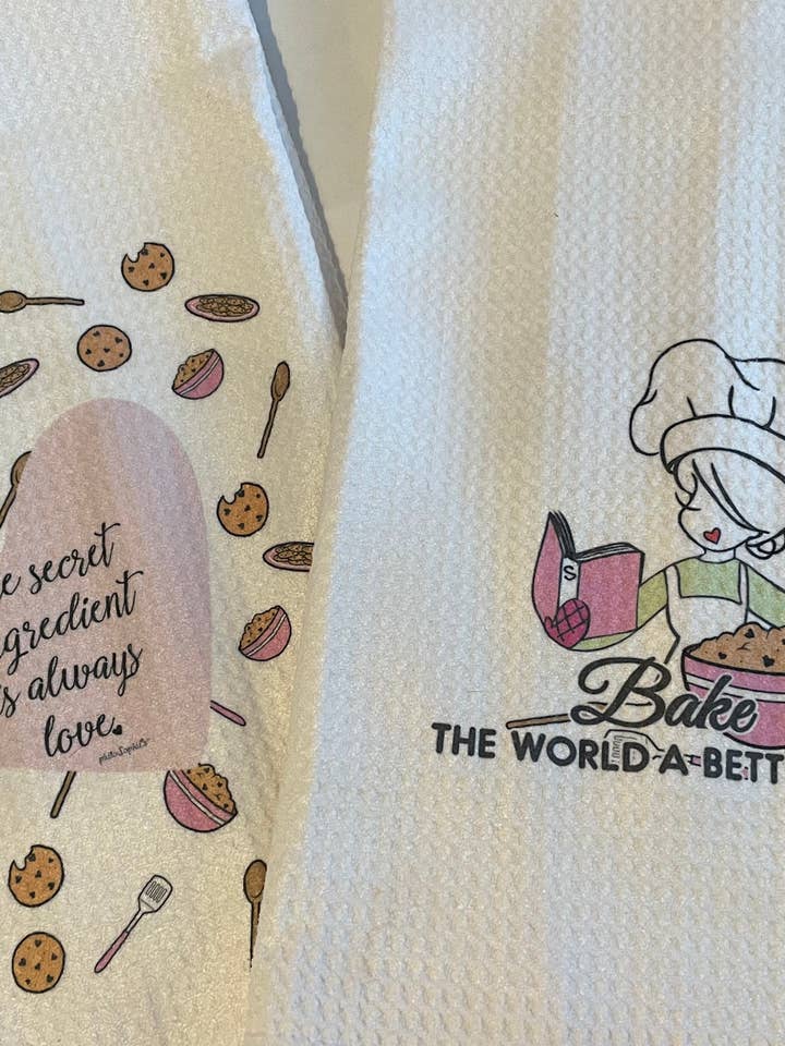 Baking Themed Waffle Towel Bundle - 3 Bake 3 Baked with Love for wholesale by philoSophie's Stationery & Gifts