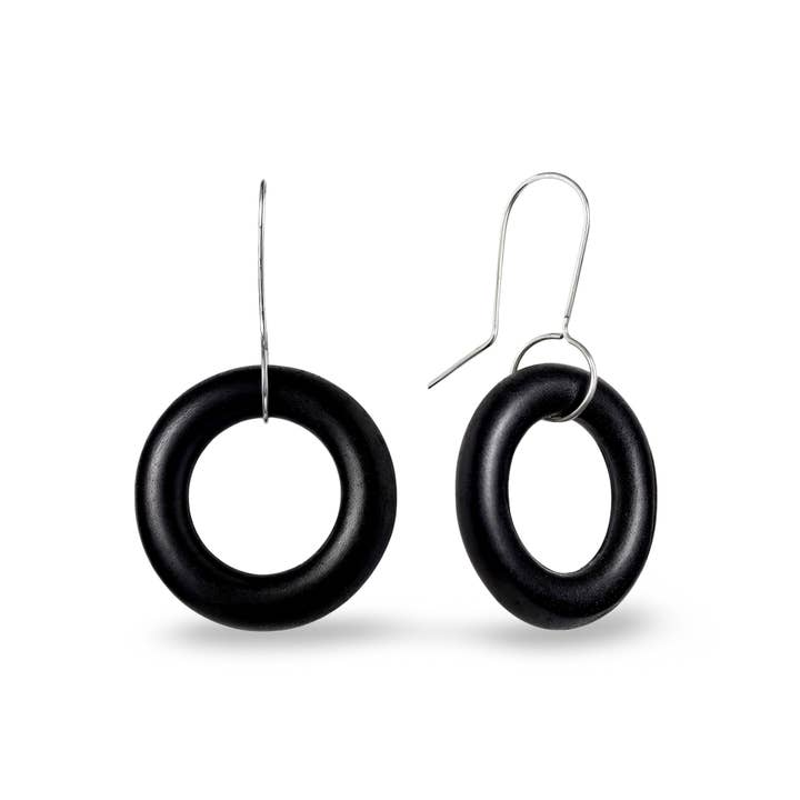 StoneArrow Jewellery - Wholesale Dangle earrings - Upcycled Glass Hoop Earrings5