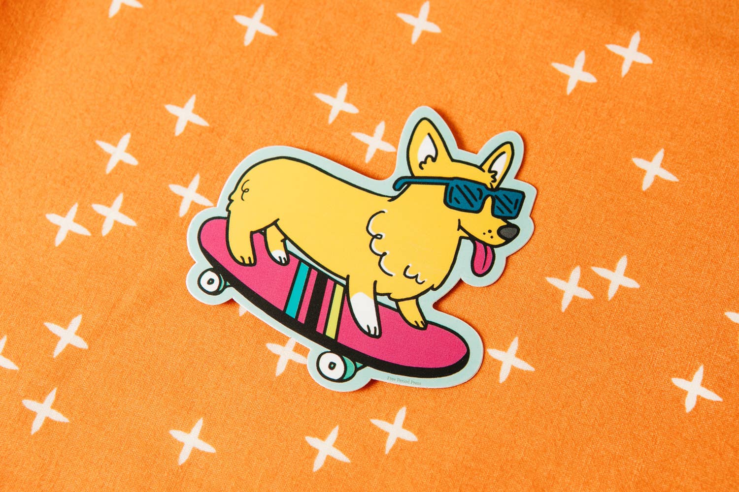 Free Period Press - Wholesale Sticker - Skateboarding Corgi Vinyl Decal Sticker2