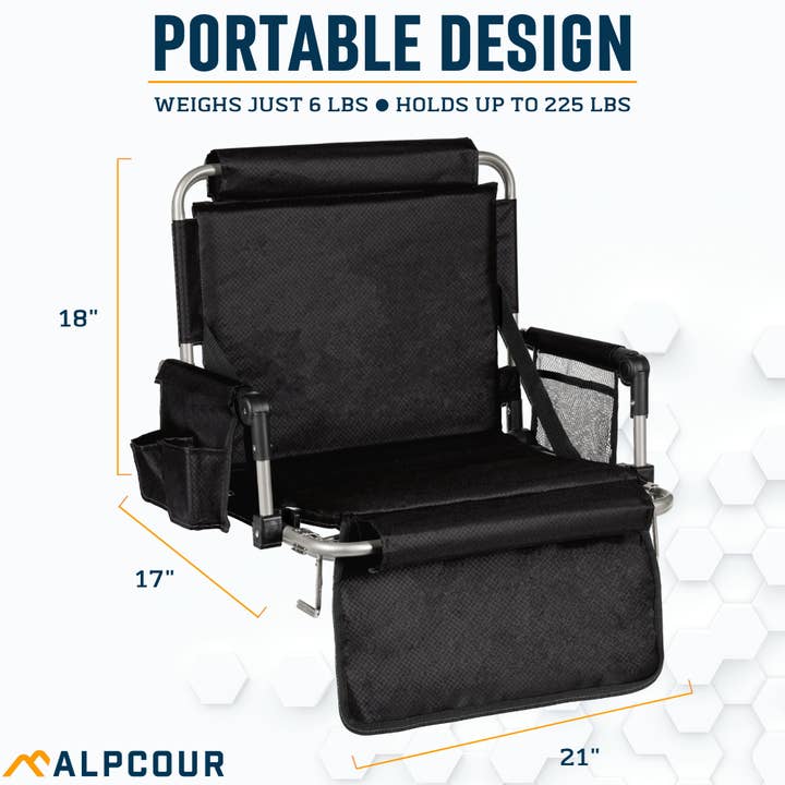 Alpcour - Vente Chaises pliantes - Siège de stade pliable Alpcour avec accoudoirs