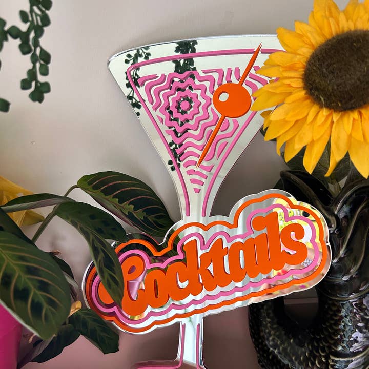 Printed Weird - Wholesale Wall mirror - Retro Cocktail Sign Mirror