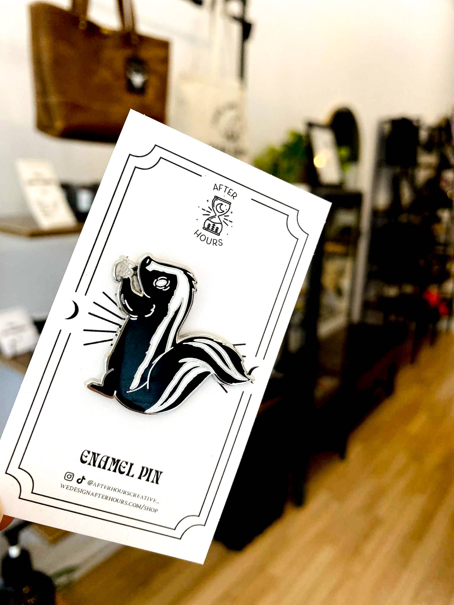After Hours Creative - Wholesale Lapel Pin/Button - Skunk Hard Enamel Pin2