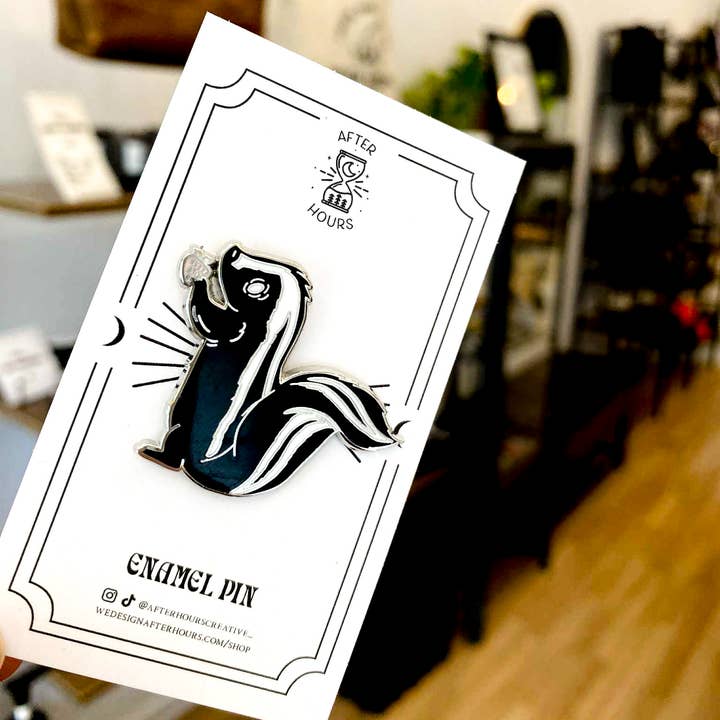 After Hours Creative - Wholesale Lapel Pin/Button - Skunk Hard Enamel Pin2