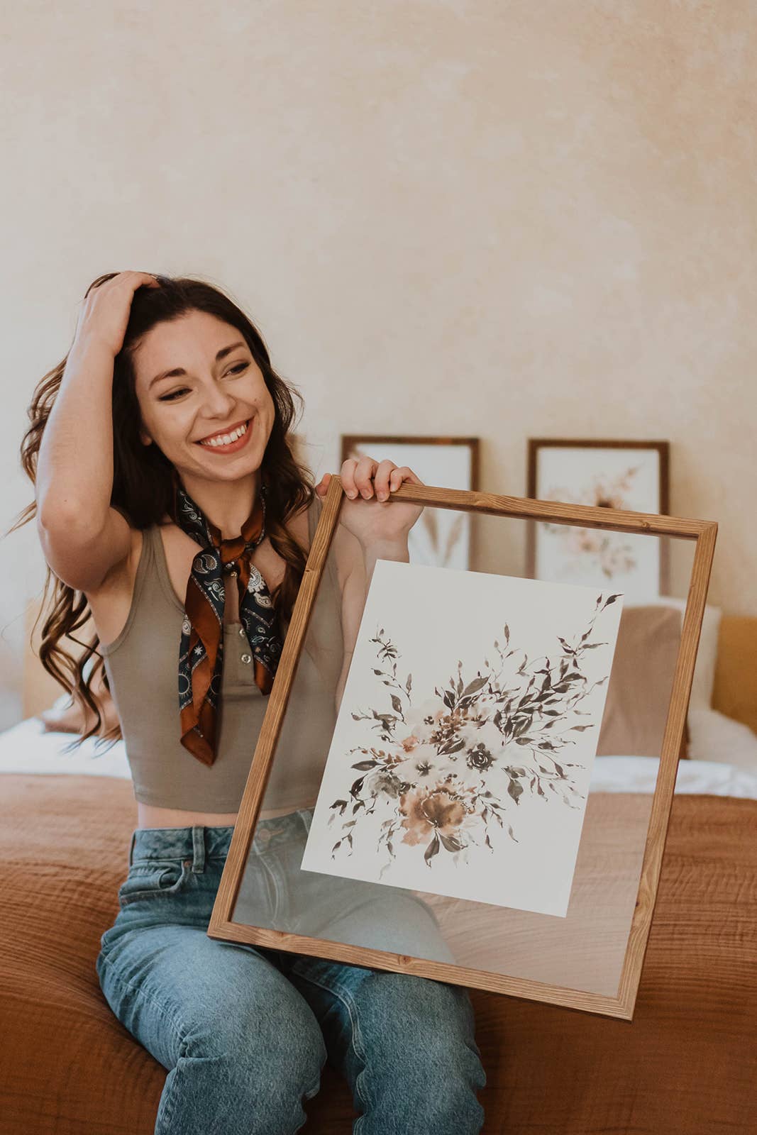 Paperbec Design Co. - Wholesale Art Print - Black and Brown Neutral Organic Floral Art Print2